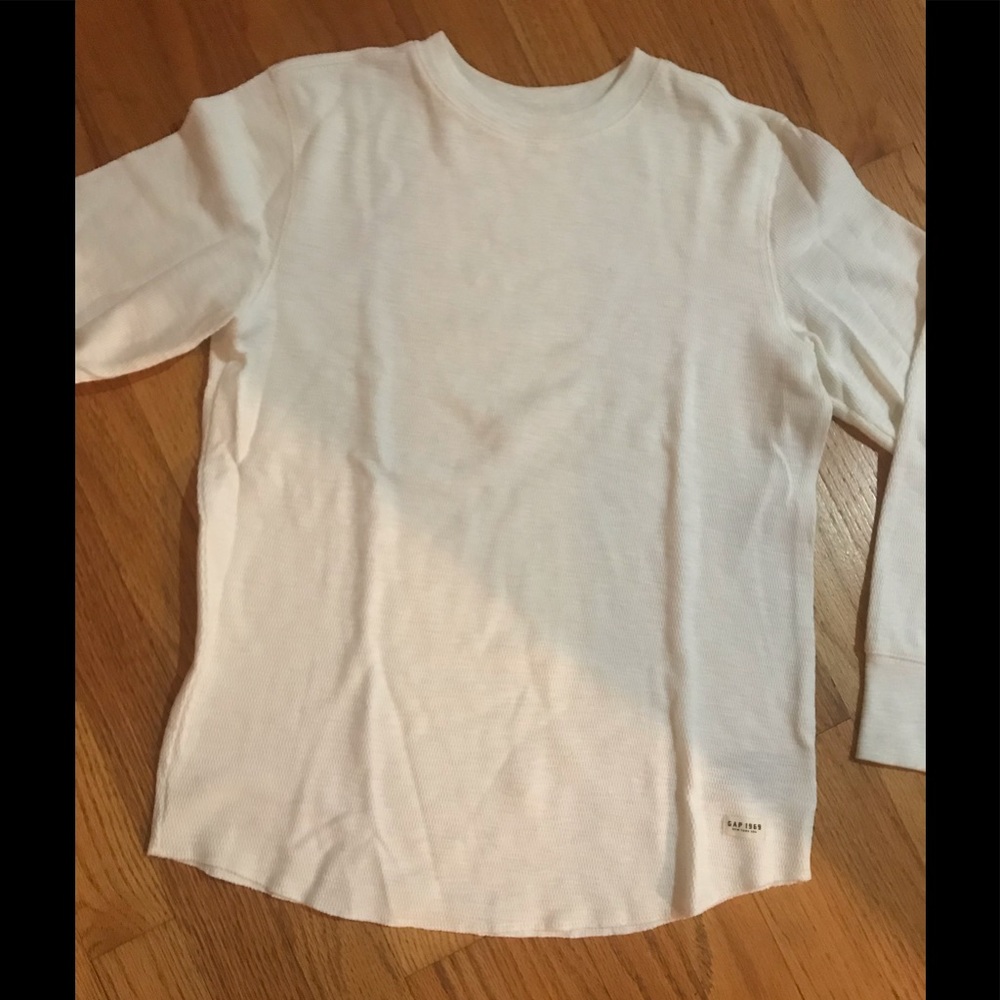 Gap waffle-weave white cotton shirt, size XL, NWT